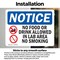 Signmission No Food Or Drink Allowed In Sign With Symbol, 14 in W x Rectangle, Vinyl Decal OS-2PACK-NS-D-1014-L-14572 - alternate 6